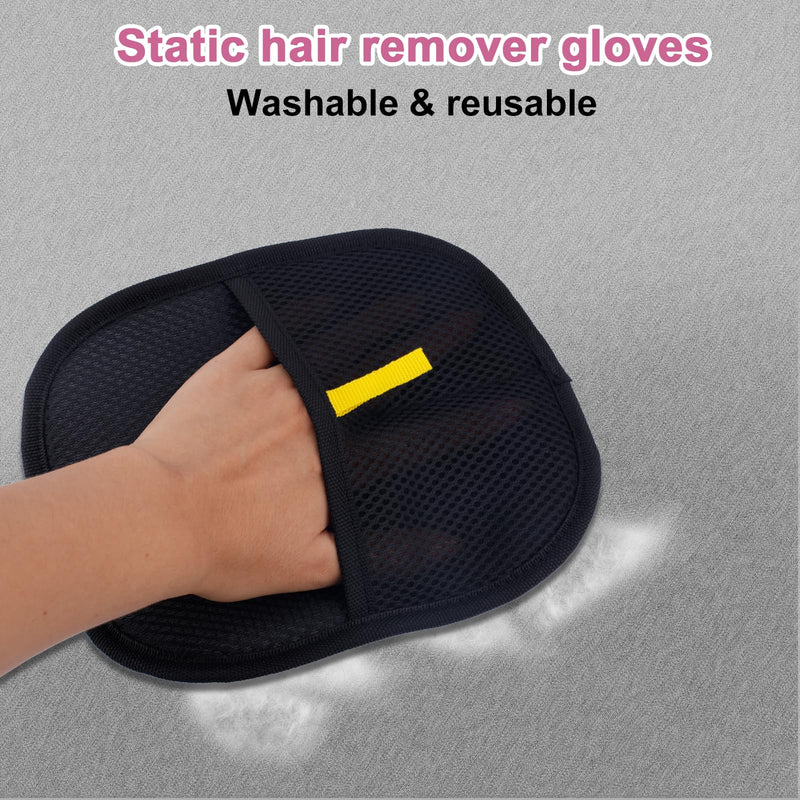 Double-Sided Pet Grooming Gloves, Electrostatic Versatile Static Pet Hair Remover Glove Reusable Static Cat Grooming Tools for Carpet Couch Clothing Furniture Supplies (Pink) Pink - PawsPlanet Australia