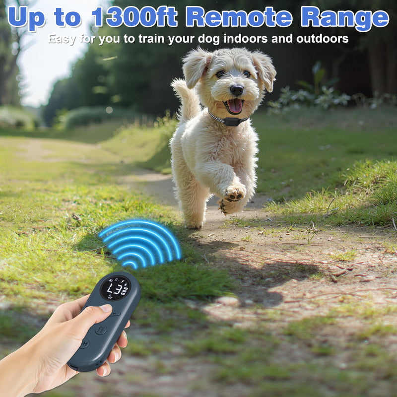Small Shock Collar for Small Dogs, Dog Training Collar with Remote for Small & Medium Dogs 5-30lbs, Waterproof, Rechargeable, 1300ft Range, Collar with Beep, Vibration, Safe Shock Black - PawsPlanet Australia