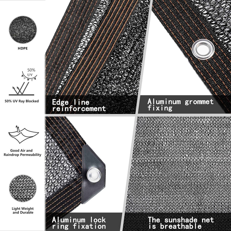 10ft x 10ft Dog Kennel Cover Tarp Mesh Shade Panel - Black Mesh Sunblock Shade Tarp Panel Sunblock Garden Mesh UV Resistant Net for Outdoor Dog Kennel Square - PawsPlanet Australia