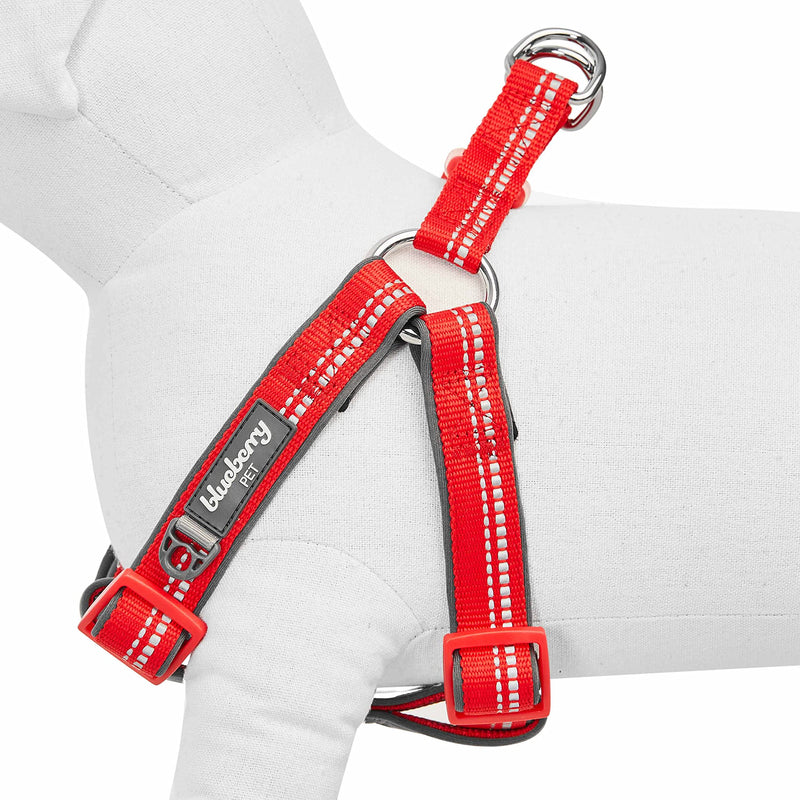 Blueberry Pet Soft & Comfy 3M Reflective Step-in Pastel Color Padded Dog Harness, Chest Girth 16.5" - 21.5", Red, Small, Adjustable Harnesses for Dogs (16.5" - 21.5") Chest Girth (Pack of 1) - PawsPlanet Australia