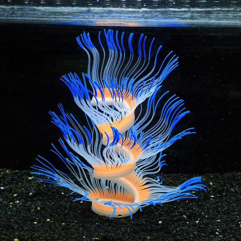 Glowing Fish Tank Decorations Plants, 4 pcs Glow Aquarium Decoration Plants Kit Glowing Sea Anemone Coral Ornaments - PawsPlanet Australia