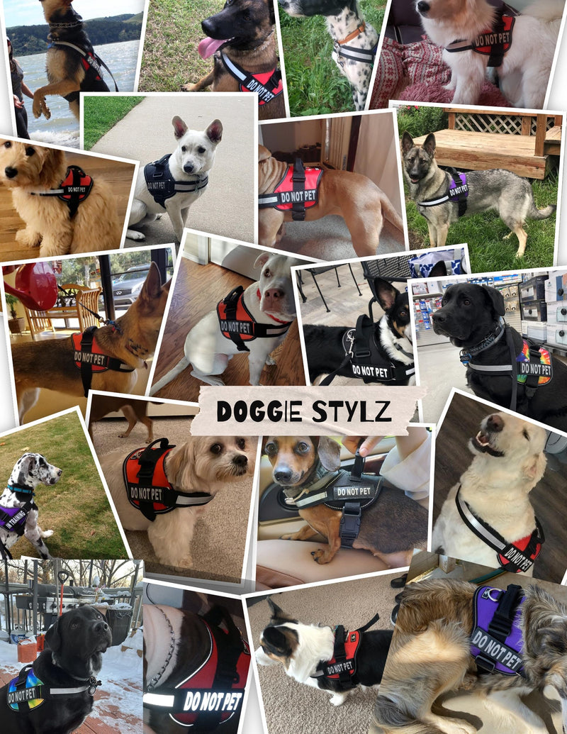 Doggie Stylz Dog Harness with DO NOT PET Patches – No Pull Service Dog Vest and Service Animal Vest for Dogs – Adjustable Gentle Leader for Dogs – Reflective, Heavy-Duty for Training and Walking Girth 19-25" Red - PawsPlanet Australia