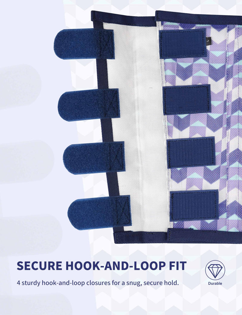 Tackmore Horse Fly Boots, Loose-Fitting Breathable Mesh Fly Leggings for Horses, Anti-Sag Stomp-Reducing Set of 4 Purple Waves Medium