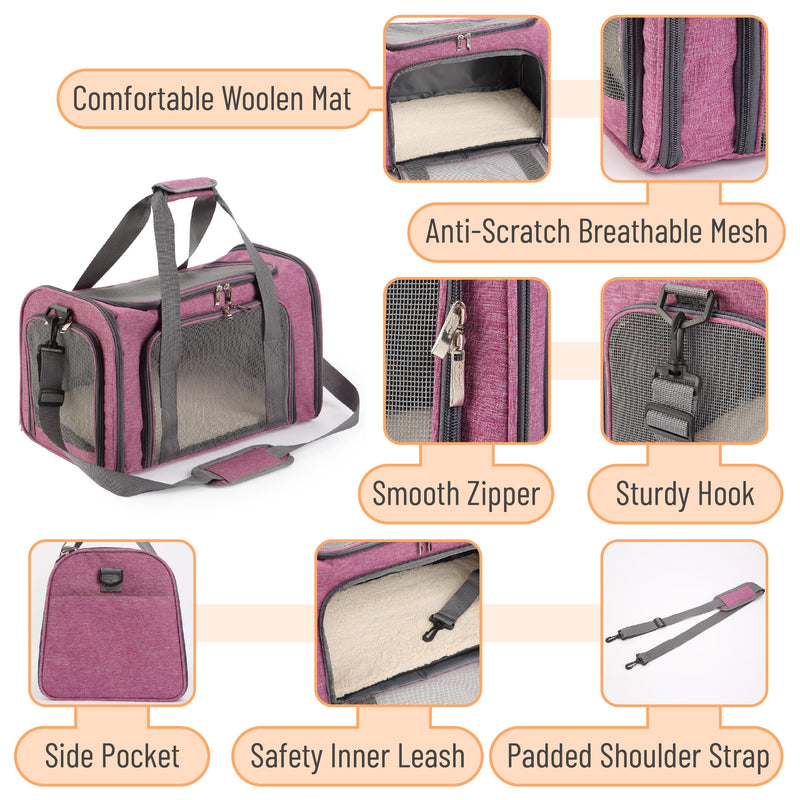 Mr. Pen- Pet Carrier, Pink, Soft-Sided Cat & Dog Carrier, Bag for Travel - PawsPlanet Australia