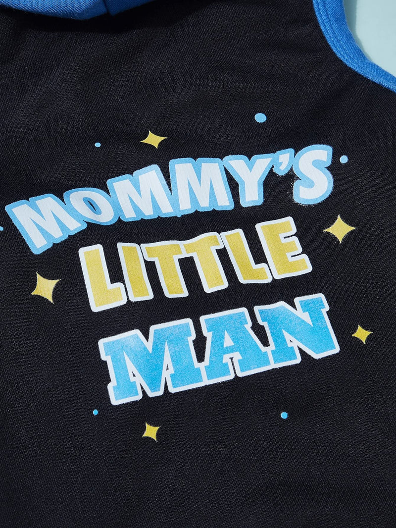 QWINEE Mom Boy Dog Hooded Tank Tops Letter Print Cat Puppy Hoodie Vest Sleeveless Pullover Dog Shirt Stretchy Pet Clothes for Small Medium Large Cats Dogs Kitten Blue S - PawsPlanet Australia