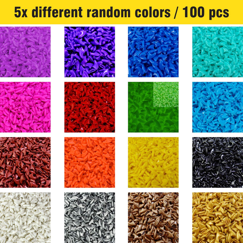 Cat Nail Caps | Cat Claw Covers | with Adhesives and Applicators (S, 5X Solid Random Colors | 100 pcs) S - PawsPlanet Australia