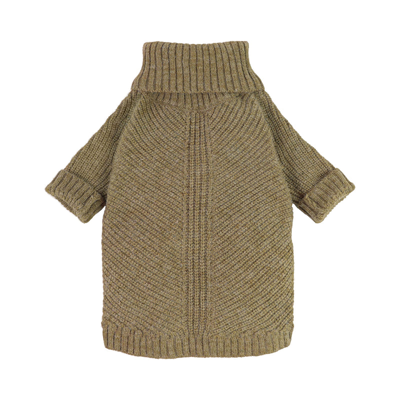 Fitwarm Thermal Knitted Dog Sweater Doggy Winter Coat Pet Clothes Doggie Turtleneck Jacket Puppy Outfits Cat Sweatsuit Sage Green Medium - PawsPlanet Australia