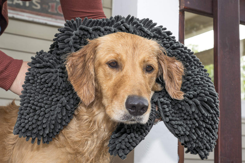 Furhaven 36" x 26" Highly Absorbent Dog Door Mat for Muddy Paws, 100% Washable, Perfect for Entryway, Kitchen, & Bathroom Use - Chenille Shammy Rug - Charcoal (Gray), Large - PawsPlanet Australia