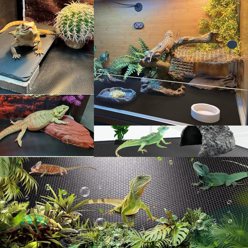 Bearded Dragon Tank Accessories, Non-Adhesive Reptile Carpet Bedding Substrate for Terrarium, Reptile Mat Terrarium Liner Tank Flooring for Leopard Gecko, Snake, Lizard and Tortoise, 18x40 in 18x40 inch - PawsPlanet Australia
