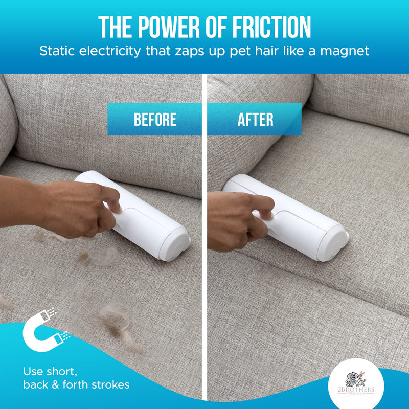 Couch Pet Hair Removal Tool and Roller - Reusable, Easy-to-Clean Dog Hair Remover for Couch and Car, No Batteries or Mess, Ideal for Cat Hair Too Blue - PawsPlanet Australia