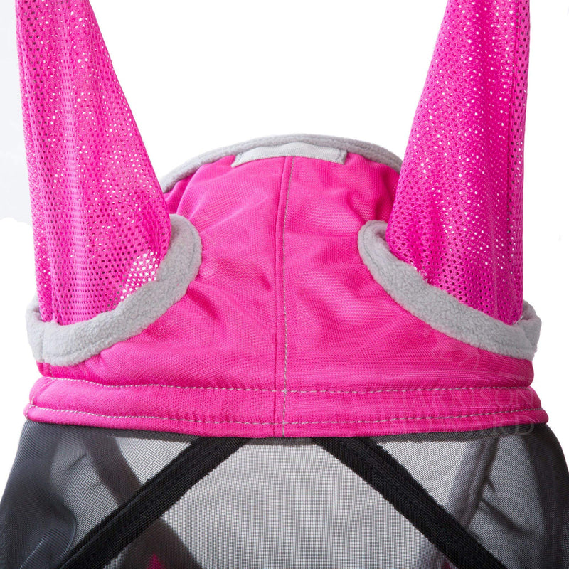 Harrison Howard CareMaster Pro Luminous Fine Mesh UV-proof Fleece Padding Fly Mask Half Face Flamingo (L; Full Size) Full (Large) - PawsPlanet Australia