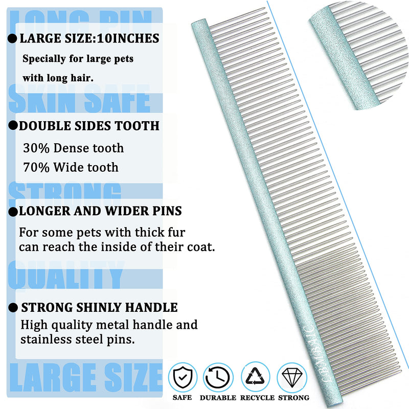 10inches Large Dog Grooming Comb With Large Doodles Slicker Brush For Thick and Heavy Fur Fluffy,Shedding Tangles and Mats. - PawsPlanet Australia