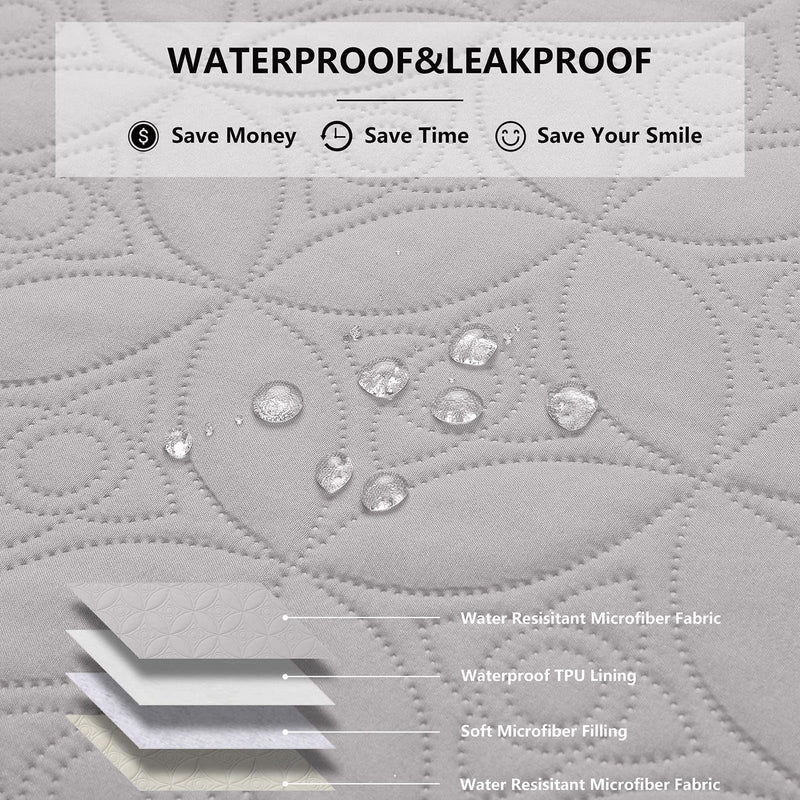Waterproof Dog Blanket, 52x82 inches Pet Couch Covers for Sofa, Bed Furniture Protector from Dogs Washable and Reversible-Lightgrey+Cream Lightgrey+cream - PawsPlanet Australia
