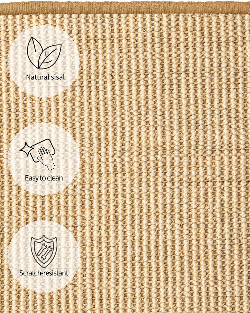 JanYoo 2 Pieces Bunny Scratch Pads, Sisal Rabbit Scratching Pad Bunny Scratcher Mat Guinea Pig Resting Mats for Cages, Small Animal Claws and Teeth Care Bedding Accessories(15.7x11.8in, Beige) 3-Beige - PawsPlanet Australia