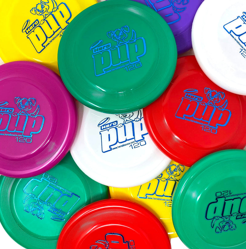 Hero Pup 120 Mini Dog Frisbee, Outdoor Dog Toy and Mini Frisbee, Small Dog Flying Disc Pack of 3 (Colors Will Vary) - PawsPlanet Australia