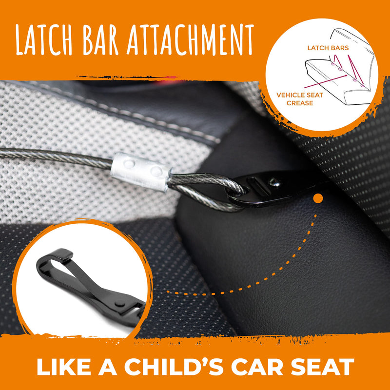 Mighty Paw Dog Seat Belt Vehicle - Chew-Proof Dog Belt - Great for Teething Puppies - Latch Bar Attachment Like Child's Car Seat - Aviation Aluminum Carabiner - Strong Enough for Climbers - 850+ LB Large Black - PawsPlanet Australia