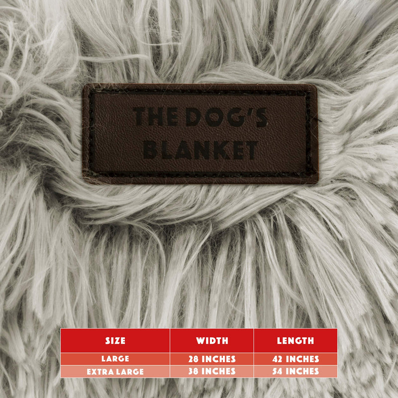 The Dog’s Blanket – Faux Fur Dog Blanket, Silver Grey, XL, 38x54 Silver Grey Fur XL Blanket (38x54") - PawsPlanet Australia
