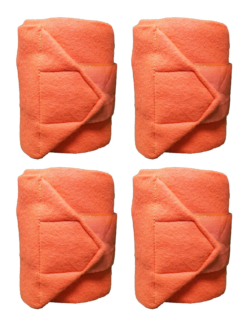 10ft Horse Grooming Leg Polo Wrap Set of 4 Soft Fleece 95R Orange