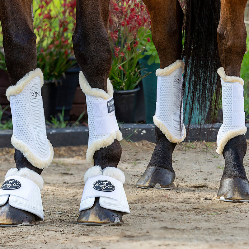 Professional's Choice Sports Medicine Products Hybrid Splint Horse Boots Fleece Horse Leg Wraps Medium White - PawsPlanet Australia