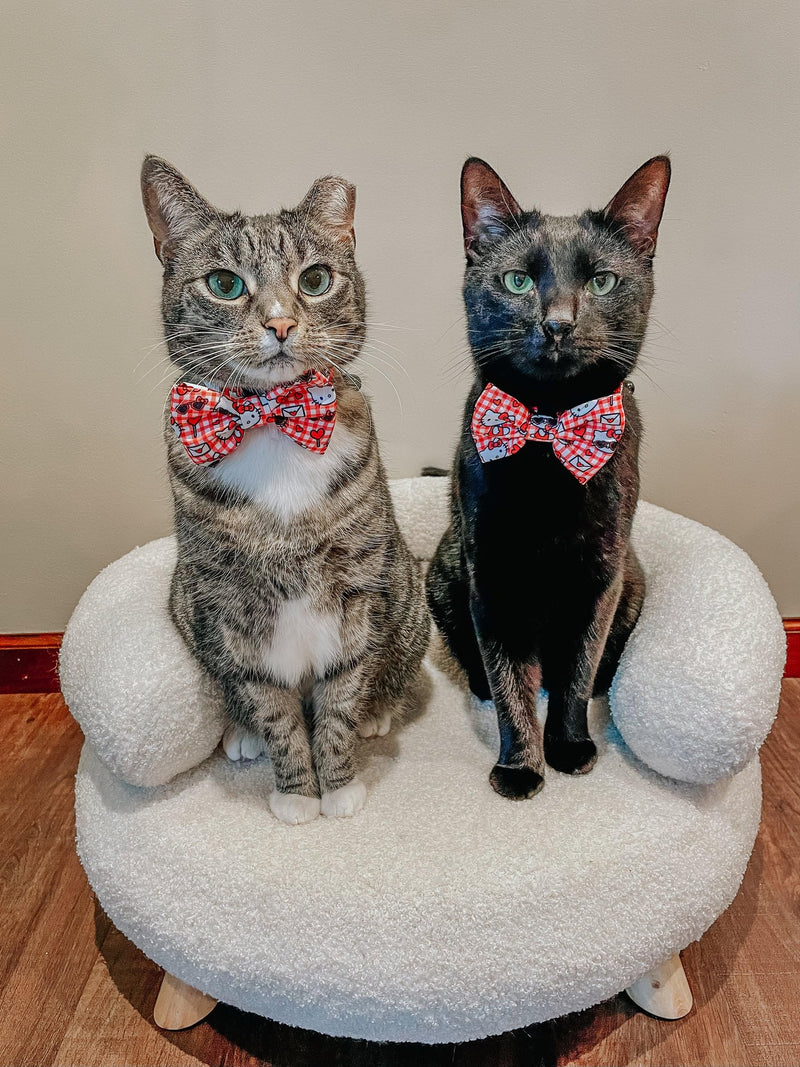 Sassy Woof Hello Kitty® Red Bowtie for Cats – Velcro Straps, Durable, Comfortable, Patented Design, Stylish Pet Accessory 5" x 4.5" - PawsPlanet Australia