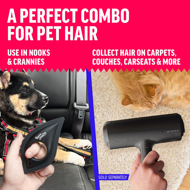 ChomChom Roller Detailer- Scraper for Pet Hair Remover and Lint - Great for CAR - Cat and Dog Hair Remover for Couch, Furniture, Carpet, Clothing and Bedding - Travel Multi-Surface Fur Removal Tool - PawsPlanet Australia