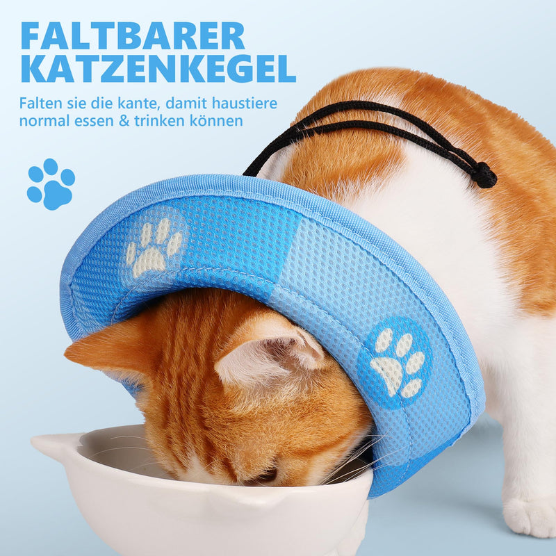 Cat Collar, Adjustable, Cat Recovery, Prevents Licking Wounds, Collar Soft Protective Cone Protective Collar for Cats, Puppies, Small Dogs (S) S
