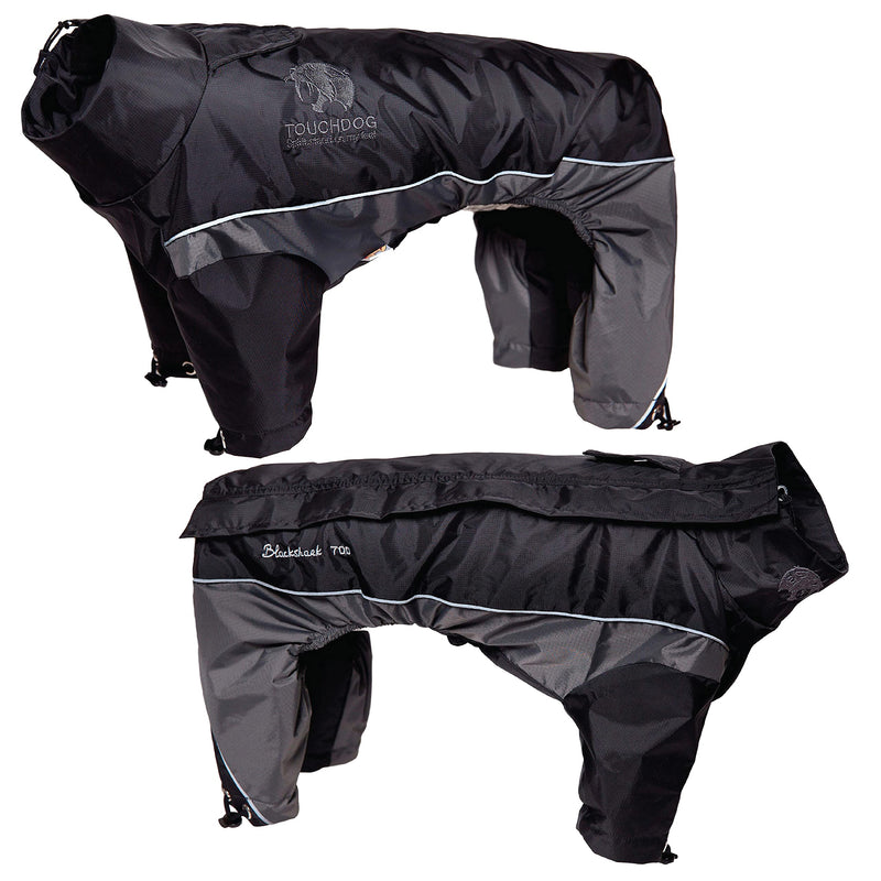 Touchdog Quantum-Ice Full-Bodied Adjustable and 3M Reflective Dog Jacket w/ Blackshark Technology, Small, Black, Grey 1