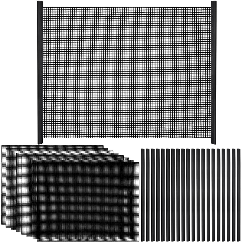 8Pcs Plastic Mesh Canvas Sheets Embroidery Aquarium Fish Tank Divider Plastic Grid Isolation Board Partition Net Pane Separator Filter Bottom Tray,20 Pcs Binding Bars Sliding Bars ,Crochet Projects