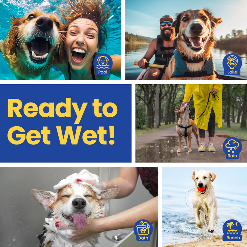 Shammy Dog Towels for Drying Dogs Large - 34" x 26" - Dries Dogs Fast - Easy to Wring Out & Reuse - Ultra Absorbent - Compact - Dog Drying Towel for Bath, Swim, Rain, Travel - Cooling Towel - 1 Pack 34" x 26"/1 Pack Blue - PawsPlanet Australia