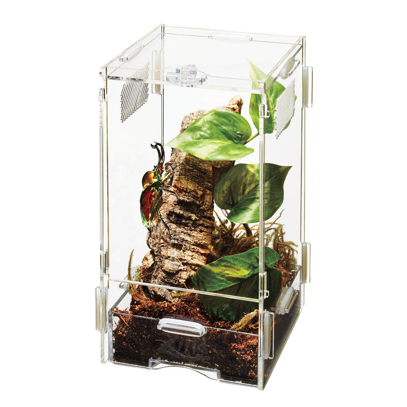 Zilla Micro Habitat Terrarium Enclosure for Small Tree Dwelling Reptiles, Amphibians, Spiders & Other Invertebrates, Small Arboreal, Clear