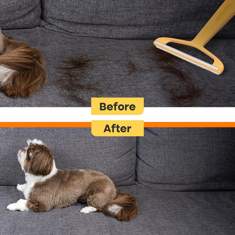 Pro Pet Hair Removal Tool: Reusable Cat Hair Remover and Dog Hair Remover - Dual-Edge Pet Hair Remover and Carpet Hair Removal Tool for Non-Knit Materials - The Quick & Easy Fur Remover Tool - PawsPlanet Australia