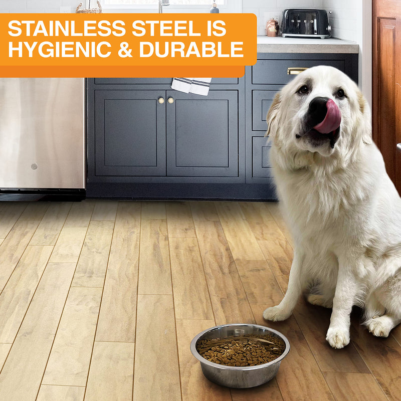 Neater Pet Brands Stainless Steel Dog and Cat Bowls - Extra Large Metal Food and Water Dish (16 Cup) 16 Cup Single Bowl - PawsPlanet Australia