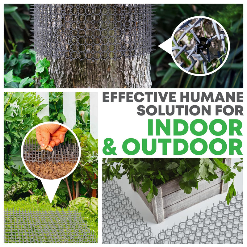 12 Pack Scat Mat for Cats - 16 x 8 Inch Cat Deterrent Mat with Spikes with 1 Inch Spikes, 6 Garden Staples & 10 Zip Ties. Pet Training Mat for Cat Repellent Indoor & Outdoor 12 Pack 7.9 x 15.7 - PawsPlanet Australia