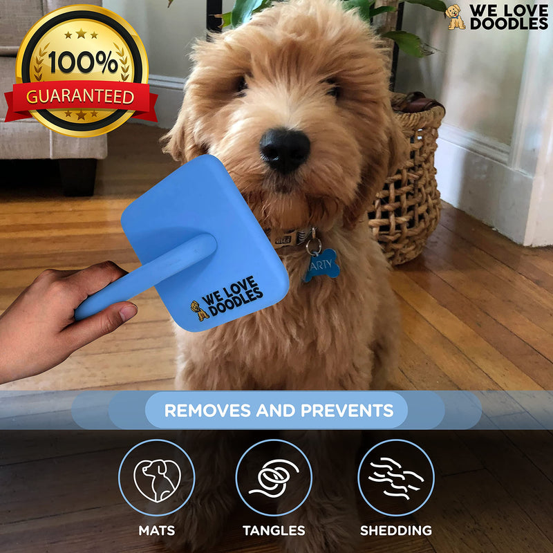 We Love Doodles Dog Grooming Comb Set & Large Dog Slicker Brush Bundle - Grooming Comb & Long Pin Brush for Dogs Kit - Removes Tangles & For Dematting - Brush for Shedding - Made in USA - PawsPlanet Australia