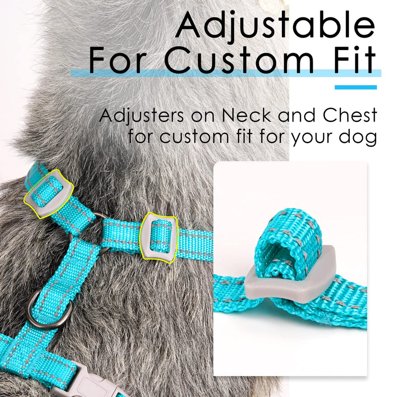 ThinkPet Reflective Breathable Soft Air Mesh No Pull Puppy Choke Free Over Head Vest Harness for Puppy Small Medium Dogs and Cats Light Blue Medium Medium (Pack of 1) - PawsPlanet Australia