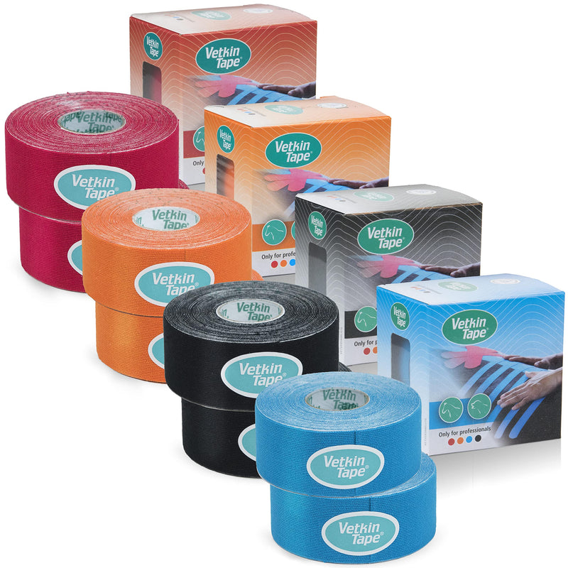 VETKIN VetkinTape® Veterinary Kinesiology Tape | Taping for Horses & Dogs | Equine & Canine kinesiotape | Latex Free and TÜV Quality Mark Certified | 1.2 inch - (3cm-5m) | Pack of 2 Rolls | Black - PawsPlanet Australia