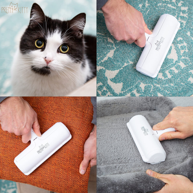 PRETTY KITTY Fusselrolle Tierhaare: Tierhaarentferner Bürste für Sofa, Teppich, Kleidung – Katzenhaarentferner Bürste, Hundehaare entfernen Roller - PawsPlanet Australia
