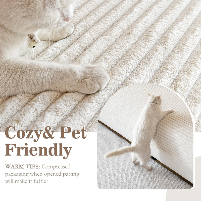 MYSKY HOME 100% Waterproof Couch Cover for Dogs Washable, Non Slip Couch Covers for 2 Cushion Sofa Pet Friendly, Thick Soft Sofa Covers Slipcovers Blanket Dog Bed Cover, Cream, 35"x70.9" 35" x 70.9" - PawsPlanet Australia