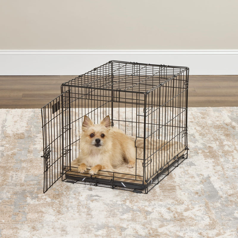 MidWest Homes for Pets QuiteTime Deluxe Wave Bolster Bed for Small Dogs; Easily Machine Wash and Dry; Tan; 24"; 40224-WVTN Wave Tan 24 Inch (Pack of 1) - PawsPlanet Australia