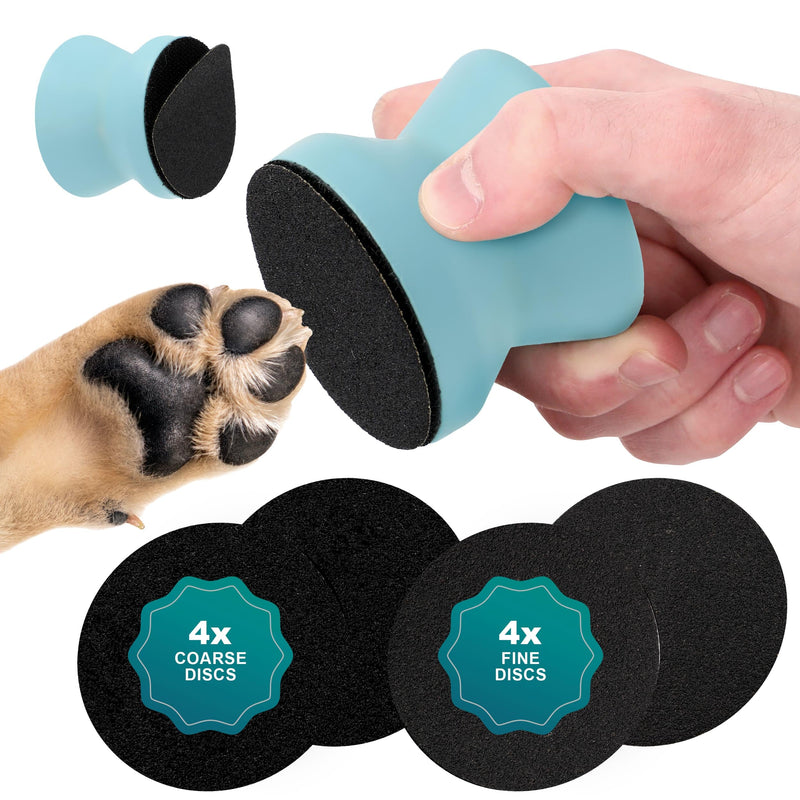 Dog Nail File with 8 Pcs Replaceable Filing Discs, Nail File for Dogs, Dog Paw Trimmer, Dog Scratch Pad for Nails, Dog Nail Scratch Board, Nail Grinder for Dogs Light Blue - PawsPlanet Australia