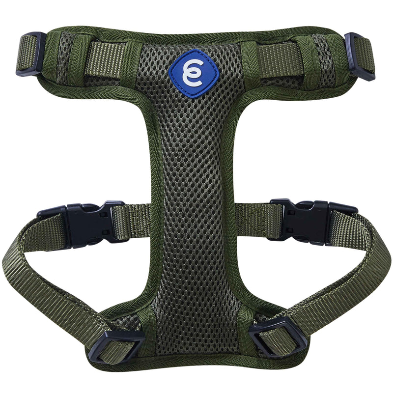 Blueberry Pet Essentials Adjustable No-Pull Dog Harness Size Small| Adjustable Step-in Easy Walk Harness | Classic Solid Nylon Vest in Military Green - PawsPlanet Australia