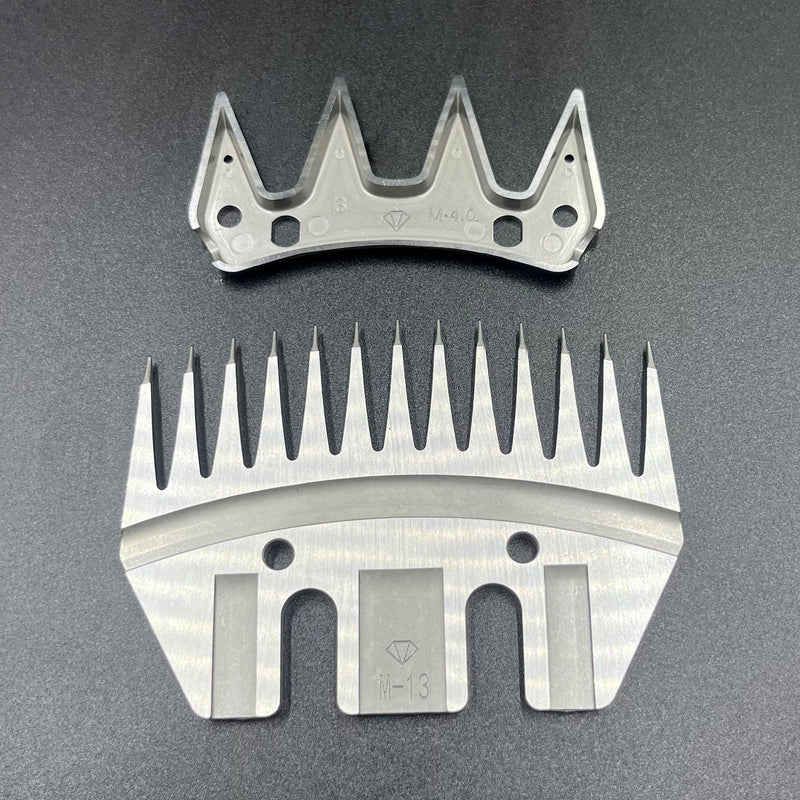 Sheep Shears Wool Clippers Universal Replacement Blades, Shearing Comb and Cutter Blade Set, Stainless Steel Straight 13-Teeth Detachable Trimmer Shears for Grooming Goats, Lambs, Llamas, Alpacas Straight 13-tooth Silver - PawsPlanet Australia