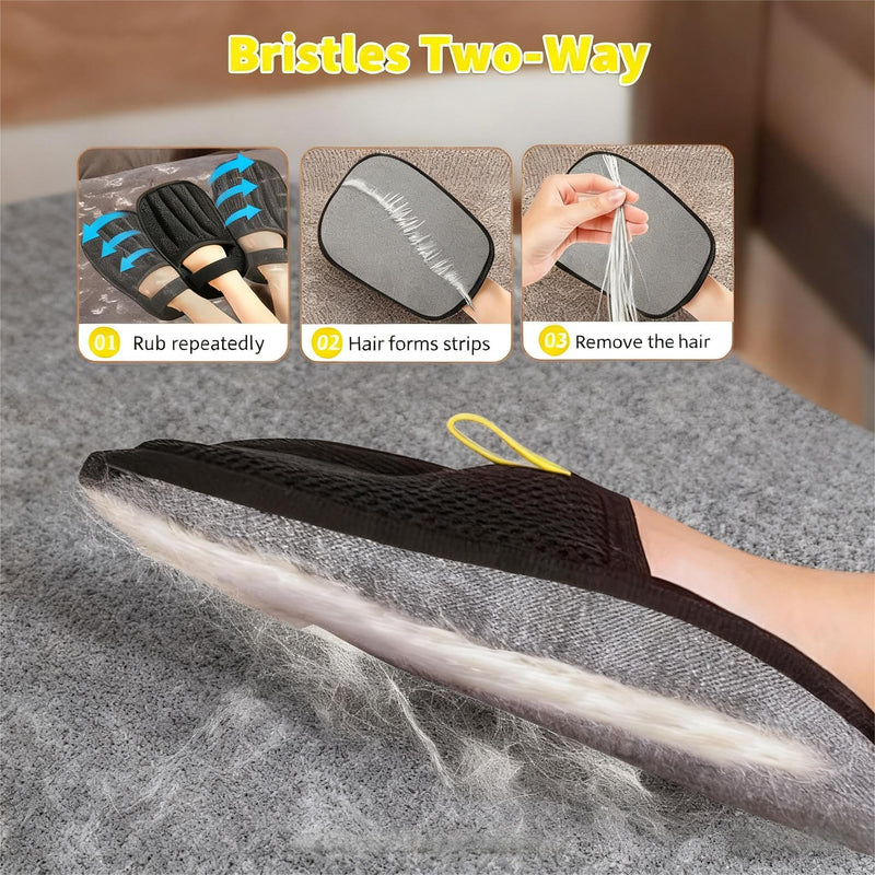Pet Hair Removal Glove for Cats Dogs - 2PCS Extra Large Thickened Upgraded Five Finger Electrostatic Pet Hair Gloves Reusable Magic Brush Pet Hair Remover Tool for Laundry Couch Carpet Car Seat - PawsPlanet Australia