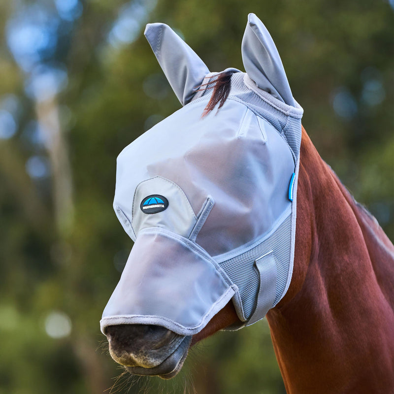 WeatherBeeta ComFiTec Fine Mesh Fly Mask with Ears & Nose, Grey, Large L