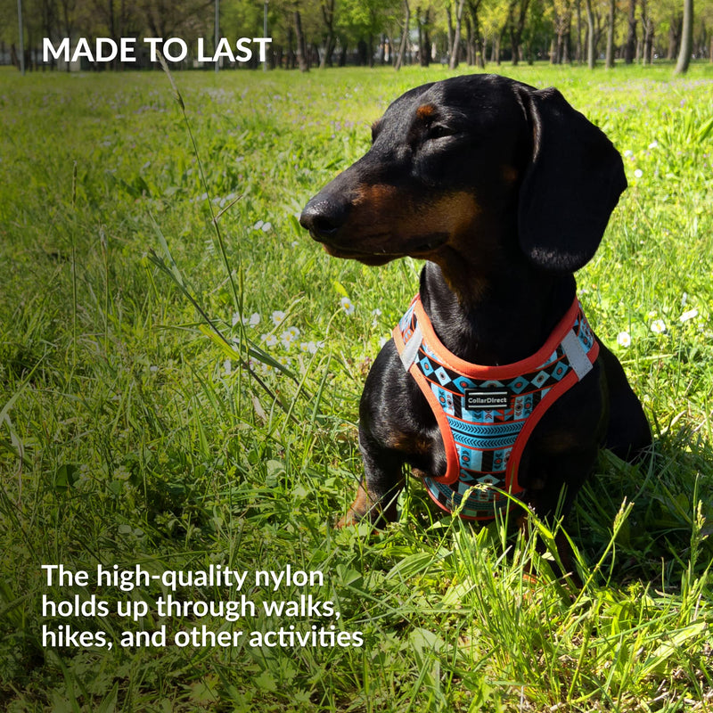 CollarDirect Step-in Reflective Dog Harness - Any Weather Air Mesh for Small and Medium Dogs Easy to Put On and Off 3 Patterns (Size S, Pattern 1) Tribal - PawsPlanet Australia