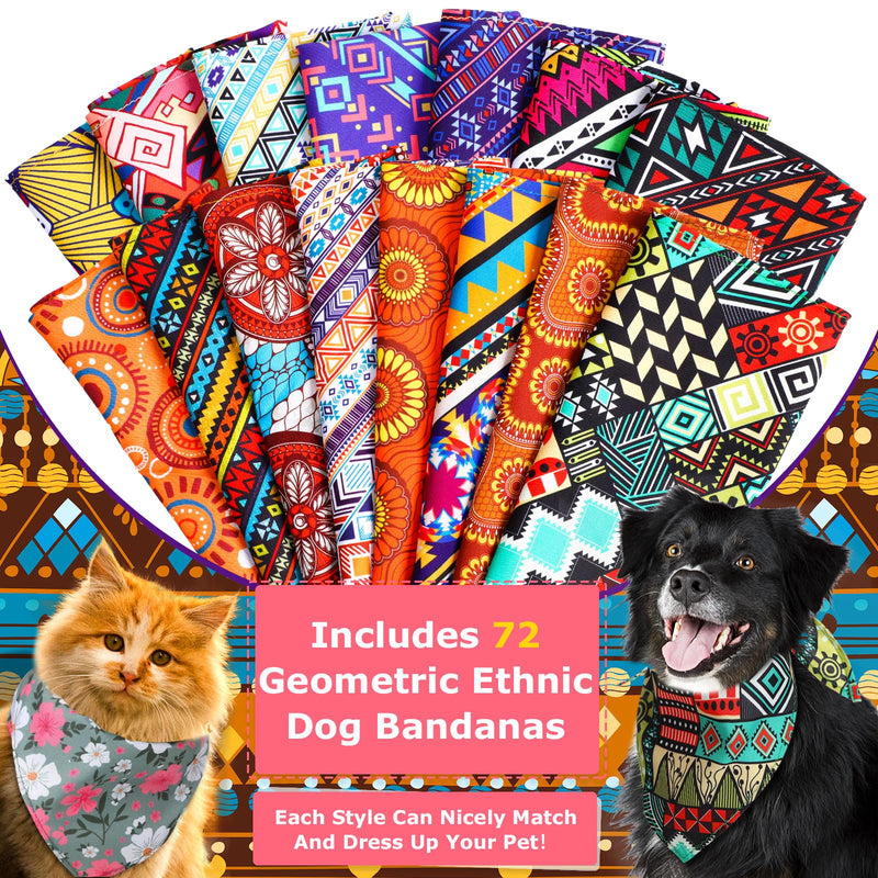 72 Packs Dog Bandanas Bulk Buffalo Plaid Cat Bandana Summer Scarf Triangle Fruit Drool Bibs Washable Adjustable Kerchief Dog Cat Bandana for Beach Small Medium Pet Supplies(Rhombus) Rhombus - PawsPlanet Australia