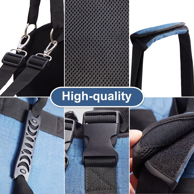 COODEO Dog Carry Sling, Emergency Backpack Pet Legs Support & Rehabilitation Dog Lift Harness for Nail Trimming, Dog Carrier for Senior Dogs Joint Injuries, Arthritis, Up and Down Stairs (L, Blue) Large - PawsPlanet Australia