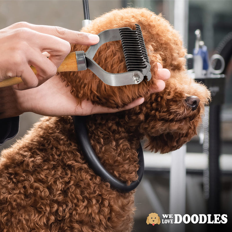 We Love Doodles Pet Dematting Comb and Pet Dematting Brush & Rake (Bundle) - Deshedding Undercoat Rake and Detangler Brush For Dogs, Comb Tool For Grooming, for Detangling Thinning and Shedding - PawsPlanet Australia