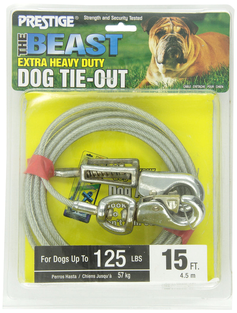Boss Pet - Prestige 15ft Beast Dog Tie Out with Spring Vinyl - PawsPlanet Australia