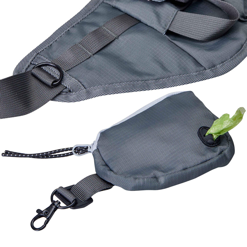 Blueberry Style All-Purpose Multi-Function Dog Walking Bag, Bumbag Waist Bag Fanny Pack - Built-in Poop Bag Holder, Dog Treat Pouch, Adjustable Waistband, and Bottle Holder 16.5" * 7" * 2" 1 Pack Waist Bag - Grey - PawsPlanet Australia